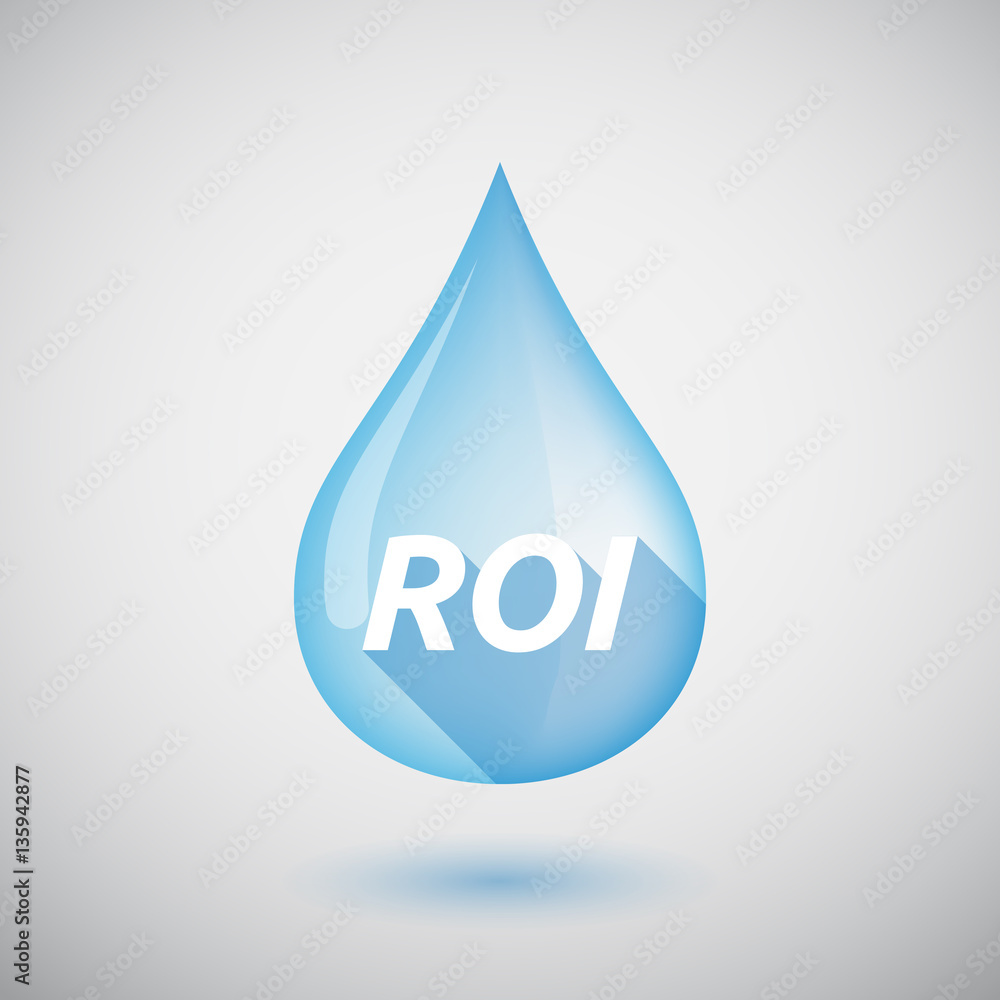 Long shadow water drop with the return of investment acronym Long shadow water drop with the return of investment acronym