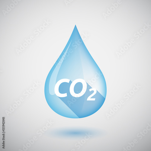 Long shadow water drop with    the text CO2