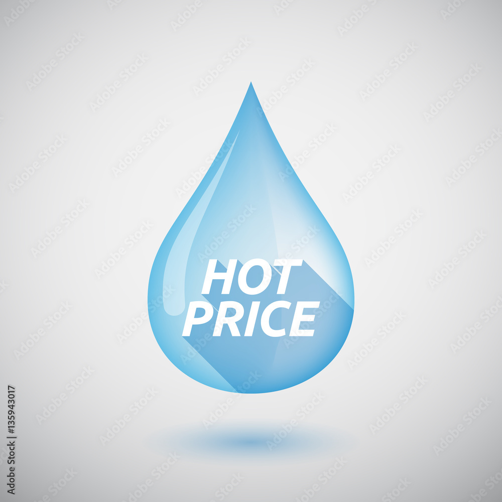 Long shadow water drop with the text HOT PRICE Long shadow water drop with the text HOT PRICE