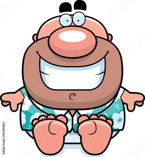 Cartoon Tourist Sitting