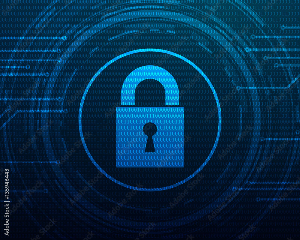 Vector Illustration of a Cyber Security Concept. Cyber Data Security Design.