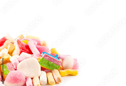 Colorful candy and marshmallows