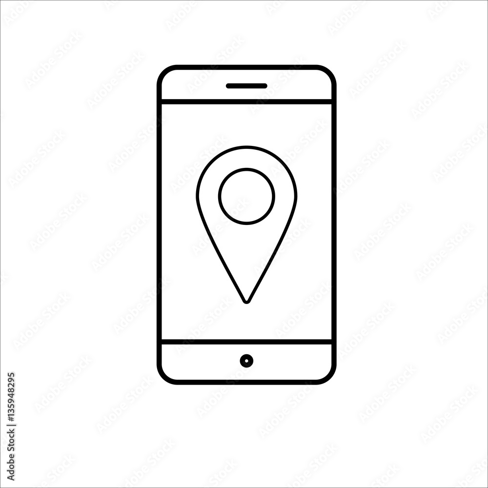 mobile phone icon on white background mobile phone icon on white background