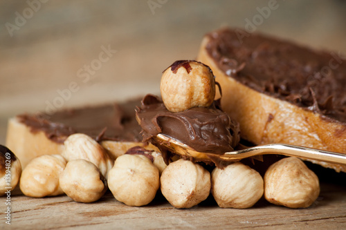 Chocolate nut butter and roasted hazelnuts