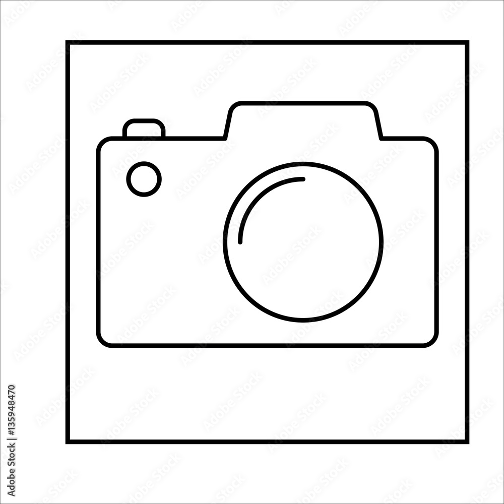 photo camera icon on white background photo camera icon on white background