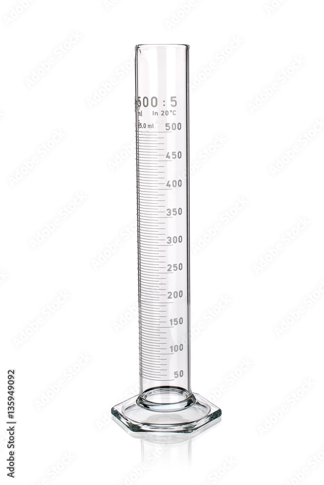 Laboratory graduated cylinder isolated on white Laboratory graduated cylinder isolated on white