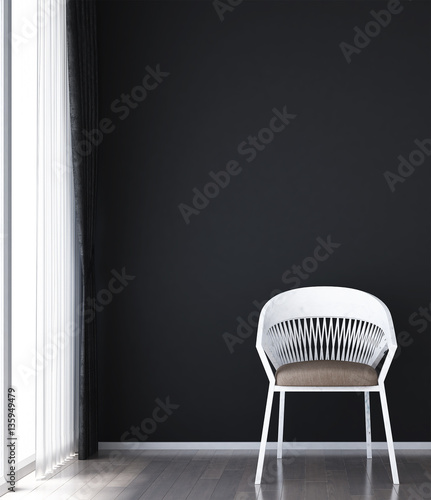 The interior design of minimal chair in living room