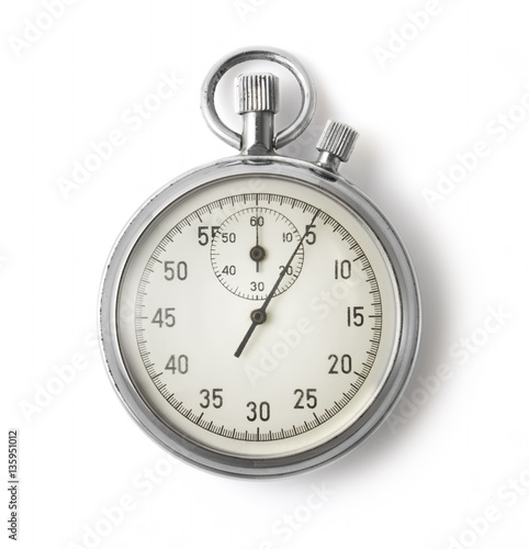 Old stopwatch isolated on white background