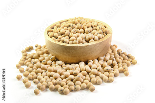 Soy beans isolated on white background