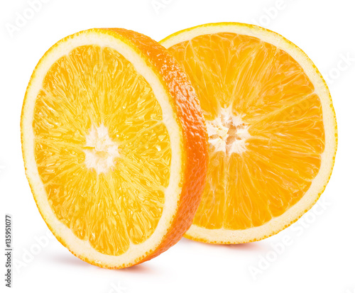 Fotografia orange slices isolated on the white background