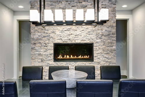 Modern open floor plan dining room design