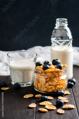 cornflackes and blackberries photo