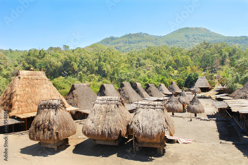 Bena Village of Ngada culture situated at the foot of Mount Inerie on Flores island, Indonesia
 photo