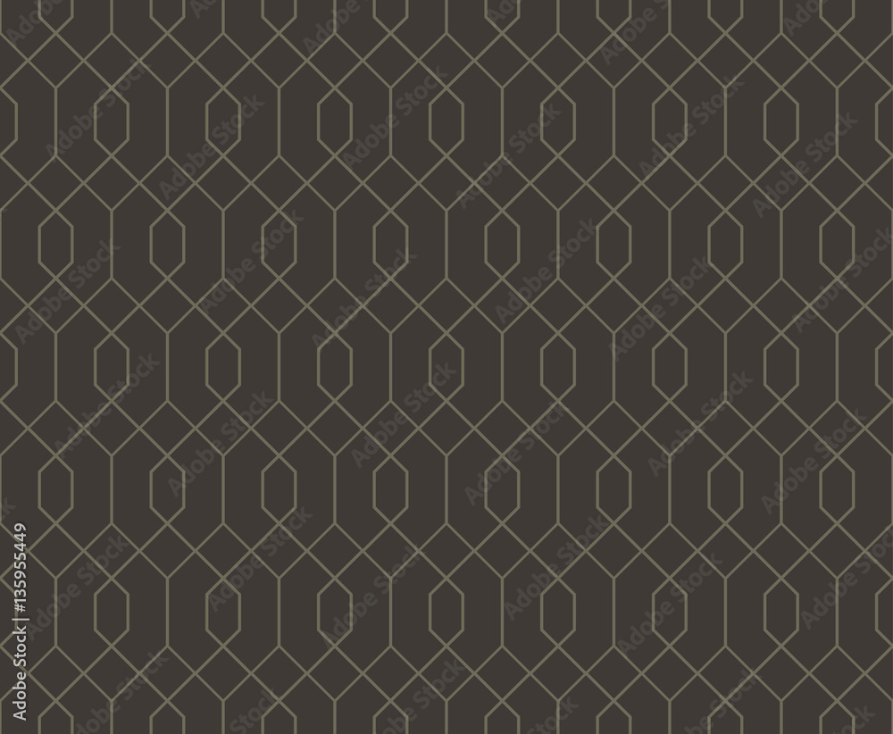 Abstract geometric line hexagon seamless pattern background, Vector illustration with swatches
