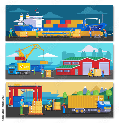 Sea Port Horizontal Banners 