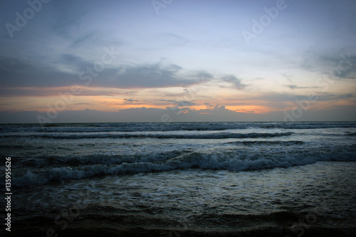 Splendid sunrise at South Chinese Sea  near Mui Ne  Vietnam