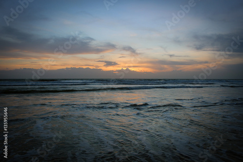 Splendid sunrise at South Chinese Sea, near Mui Ne, Vietnam