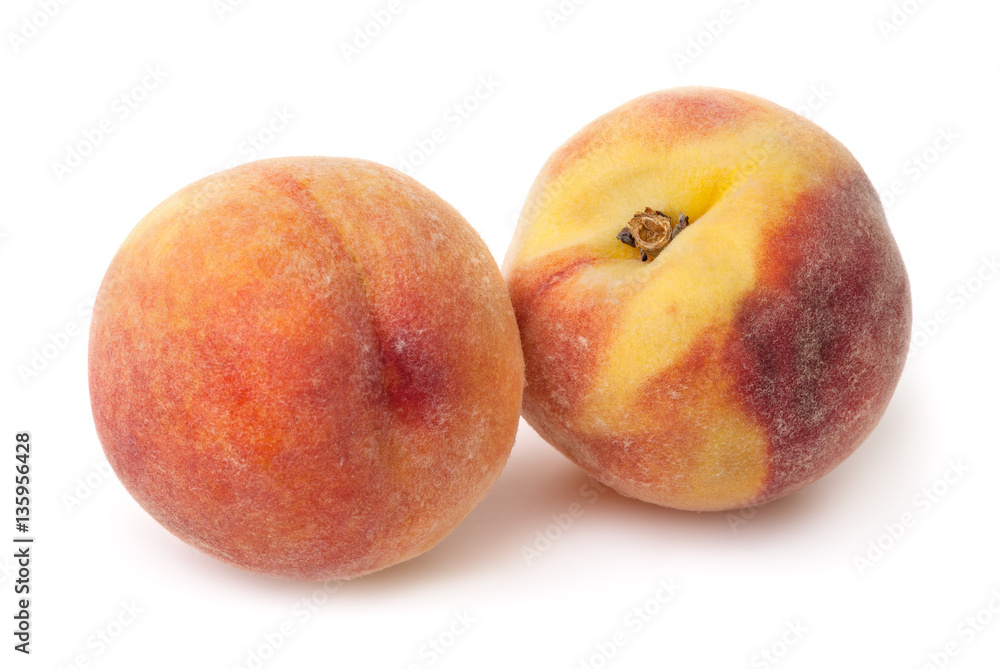 Two peaches isolated on white background with clipping path Two peaches isolated on white background with clipping path
