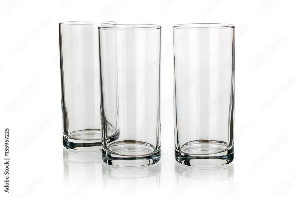 three Long drink glasses isolated three Long drink glasses isolated