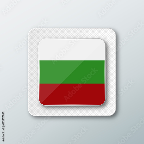 Square button with the national flag of Bulgaria with the reflection of light. Icon with the main symbol of the country. Free Download Square button with the national flag of Bulgaria with the reflection of light. Icon with the main symbol of the country. - GFXLoad