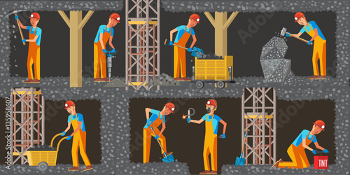 Coal Extraction Industry Horizontal Banners 