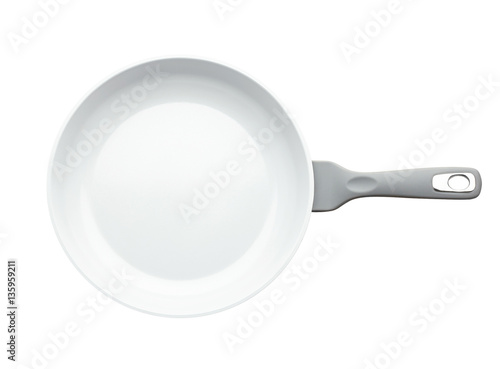 Frying pan isolated on white background without shadow