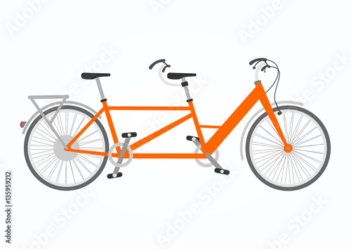 Vector illustration of tandem bicycle in flat style