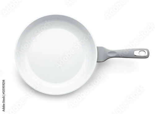 Frying pan isolated on white background without shadow photo