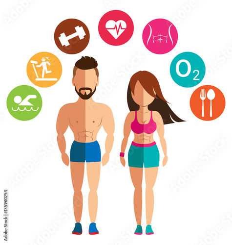 Sporty woman and man for health conscious concept