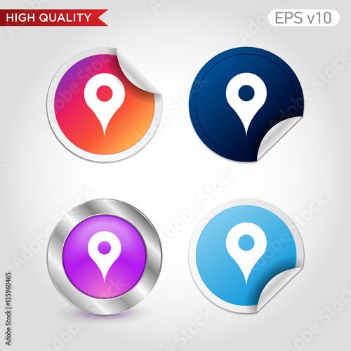 Free Download Geo tag icon. Button with geo tag icon. Modern UI vector. - GFXLoad