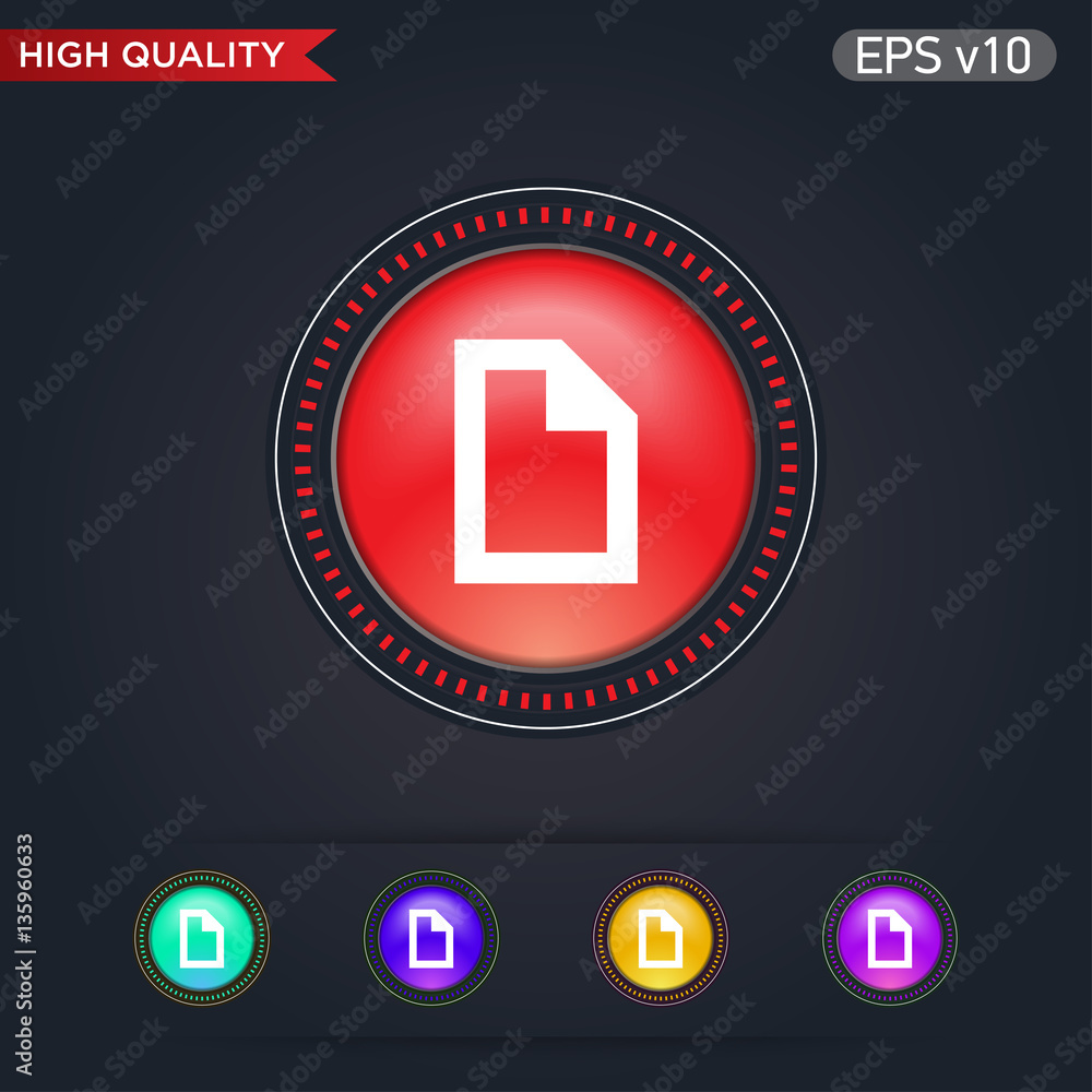 Document icon. Button with document icon. Modern UI vector. Document icon. Button with document icon. Modern UI vector.
