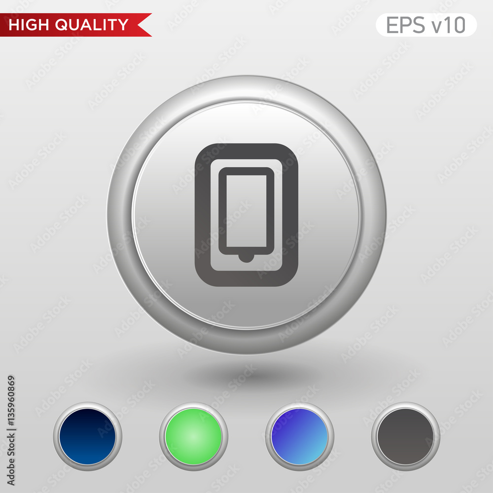 Smartphone icon. Button with smartphone icon. Modern UI vector. Smartphone icon. Button with smartphone icon. Modern UI vector.