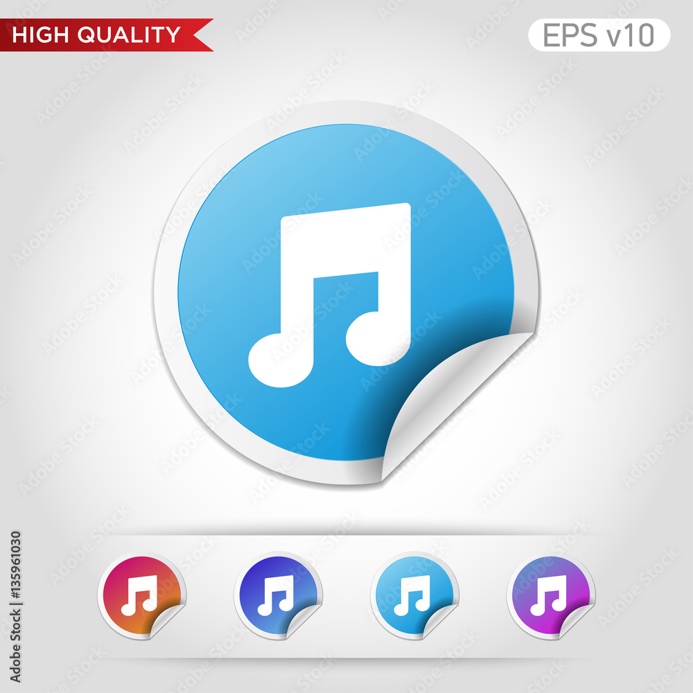 Music icon. Button with music icon. Modern UI vector. Music icon. Button with music icon. Modern UI vector.
