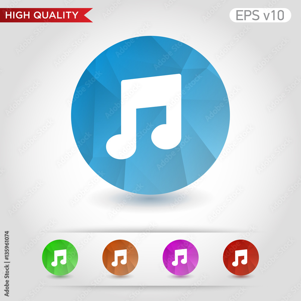 Music icon. Button with music icon. Modern UI vector. Music icon. Button with music icon. Modern UI vector.