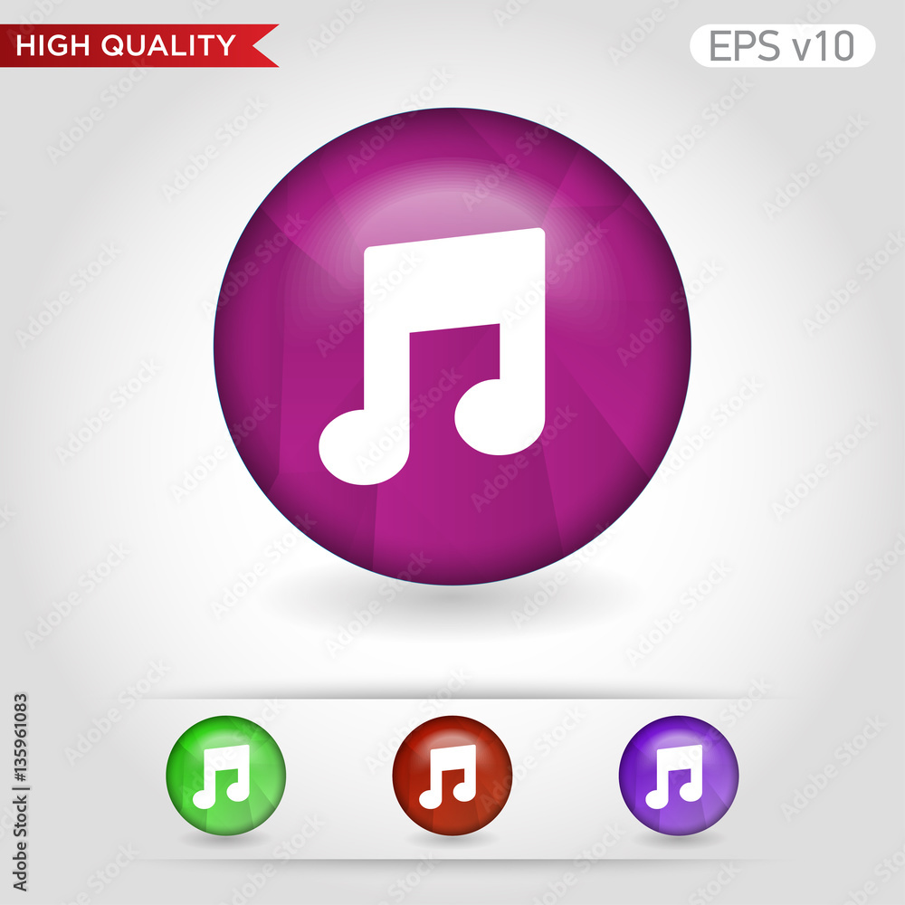 Music icon. Button with music icon. Modern UI vector.