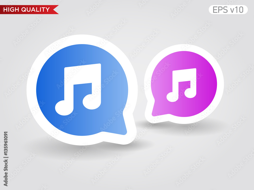 Music icon. Button with music icon. Modern UI vector.