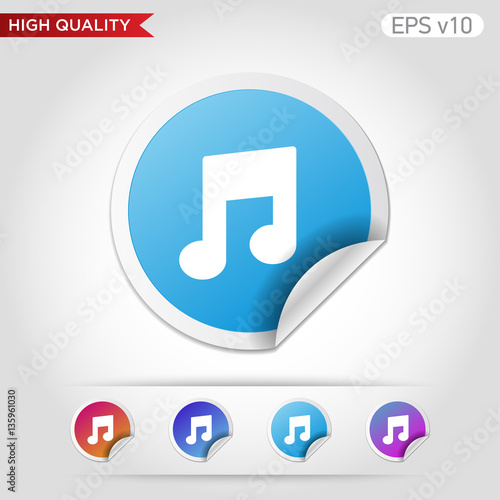 Music icon. Button with music icon. Modern UI vector.