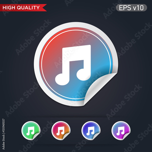 Music icon. Button with music icon. Modern UI vector.