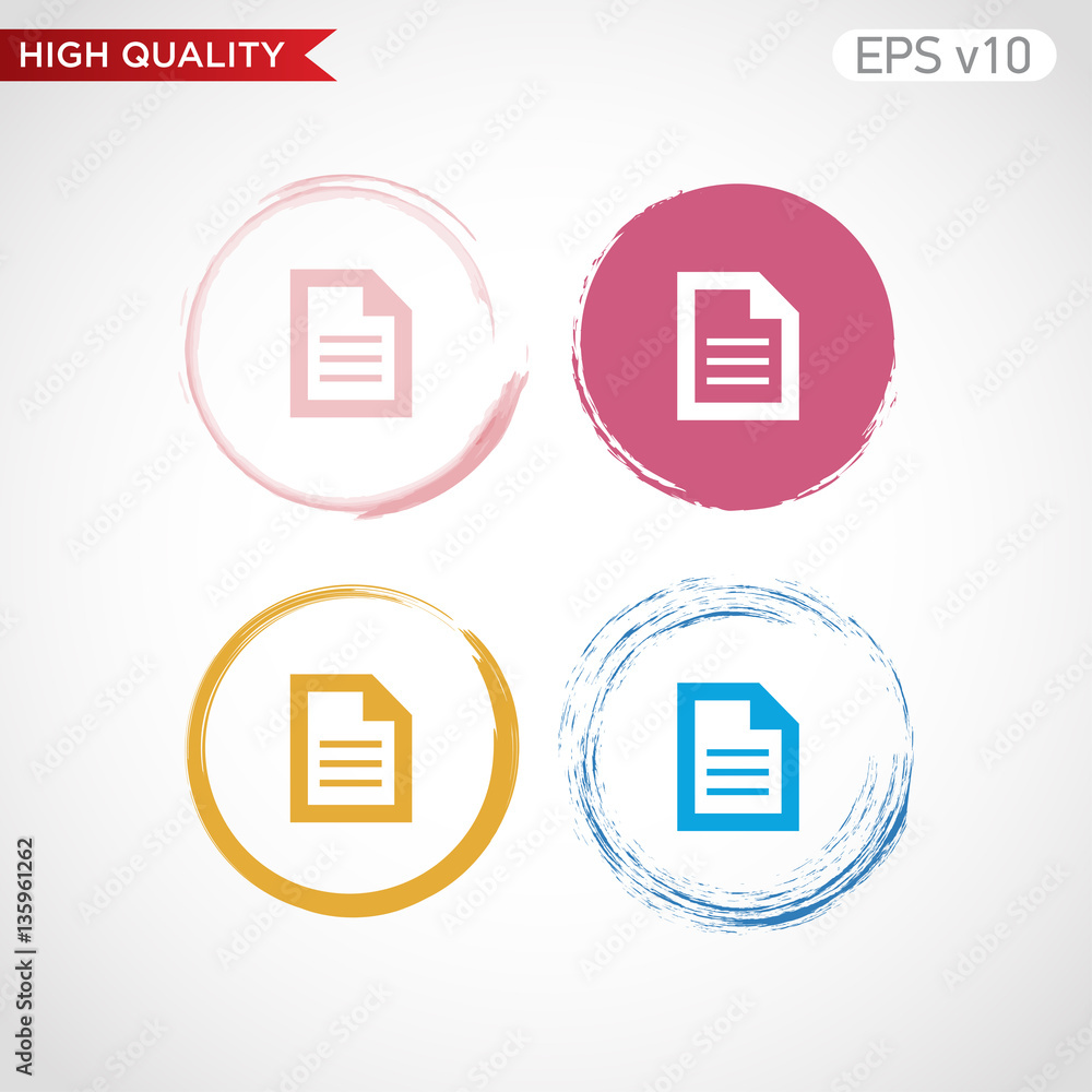 Document icon. Button with document icon. Modern UI vector. Document icon. Button with document icon. Modern UI vector.