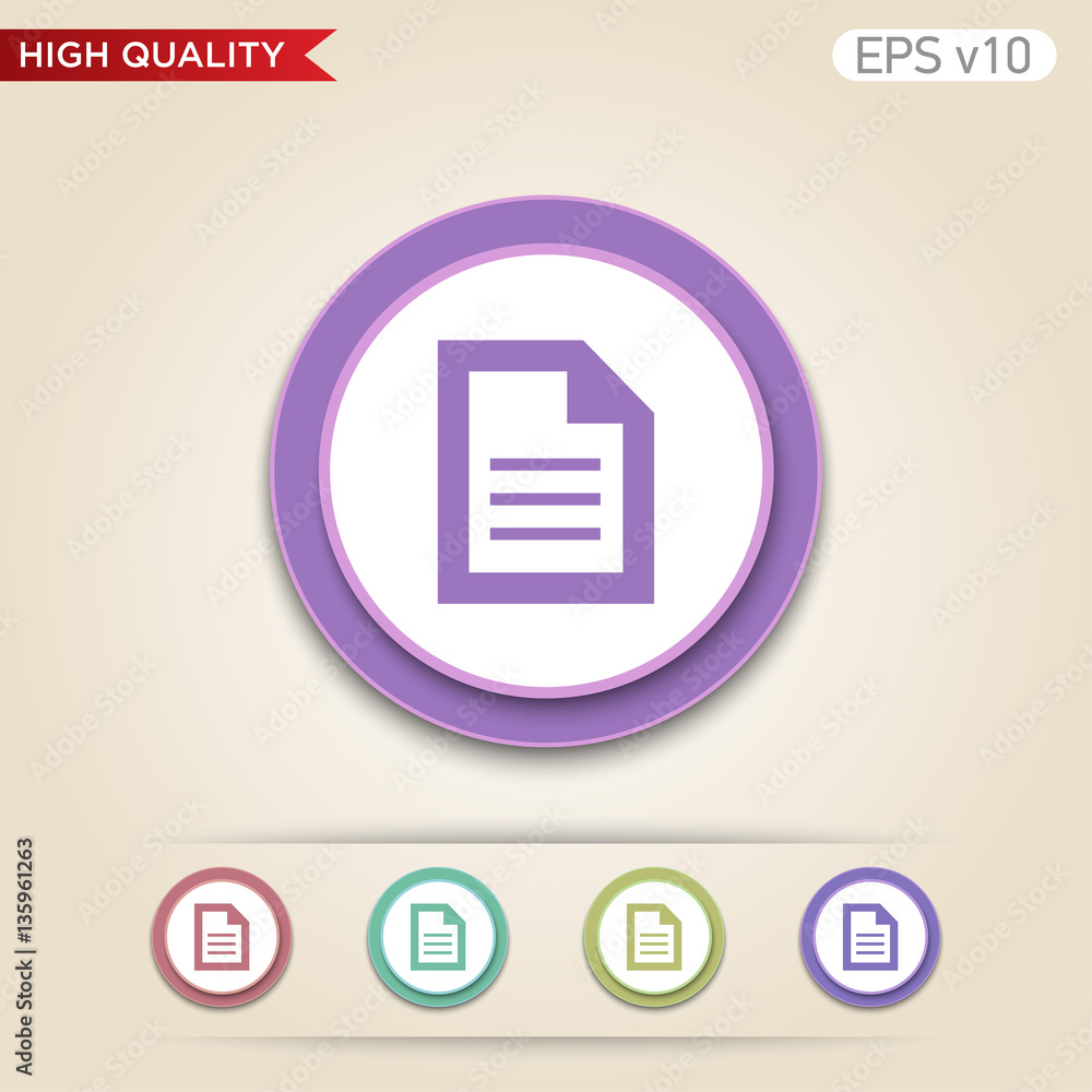 Document icon. Button with document icon. Modern UI vector. Document icon. Button with document icon. Modern UI vector.