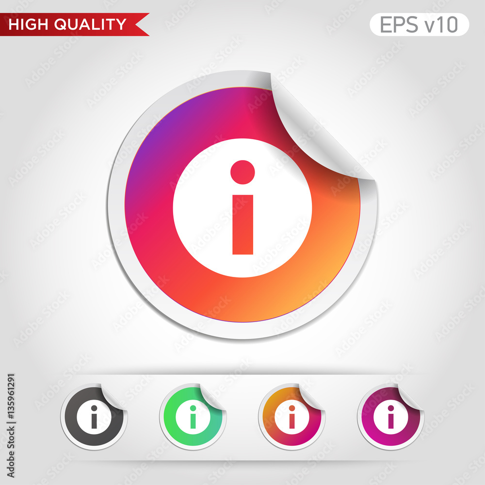 Info icon. Button with info icon. Modern UI vector. Info icon. Button with info icon. Modern UI vector.
