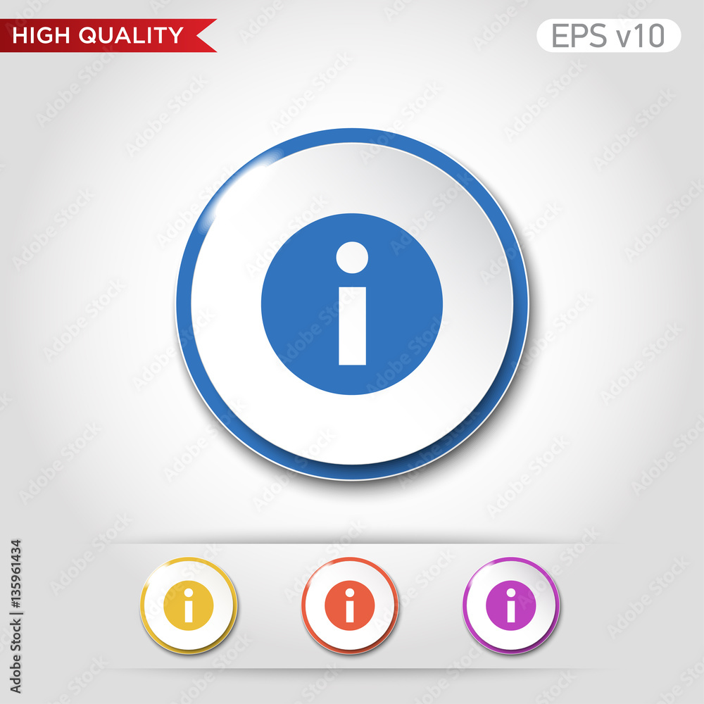 Info icon. Button with info icon. Modern UI vector. Info icon. Button with info icon. Modern UI vector.