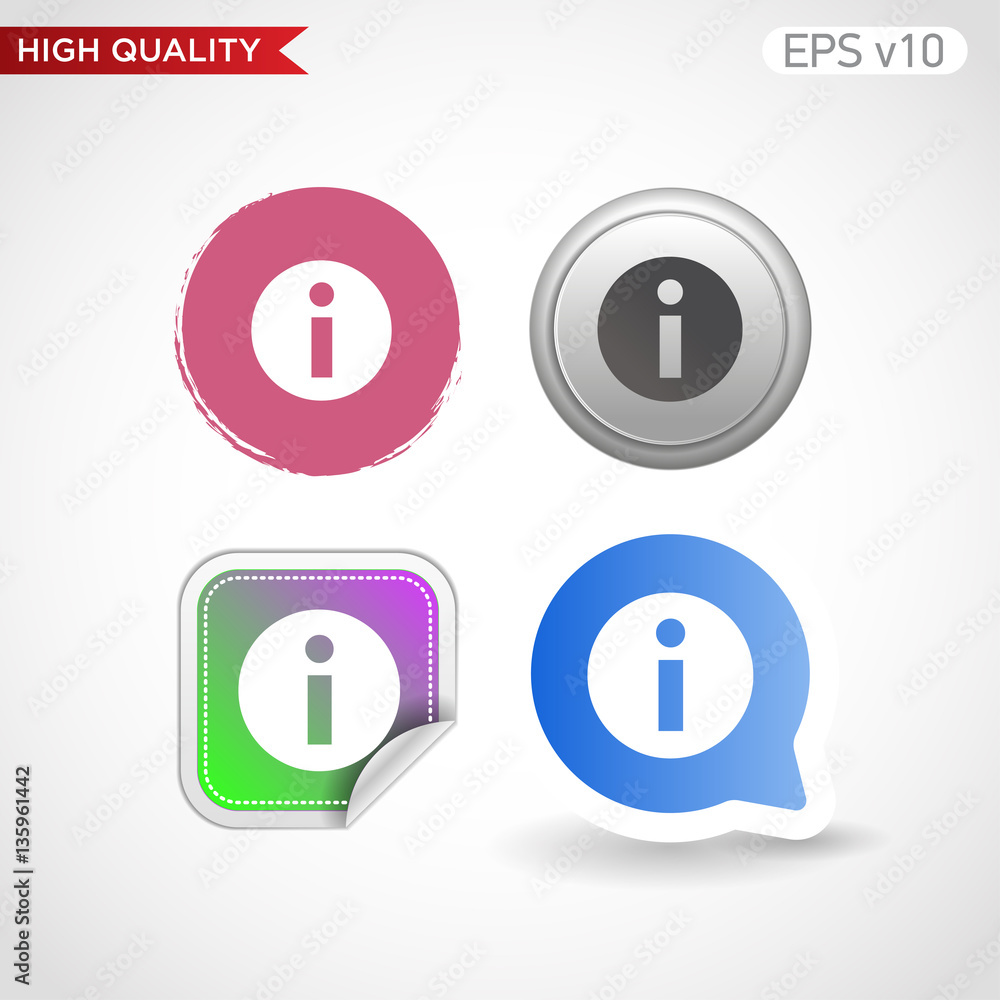Info icon. Button with info icon. Modern UI vector. Info icon. Button with info icon. Modern UI vector.