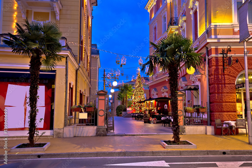 Fototapeta premium Town of Opatija advent street view