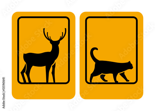 Icons vector deer, cat.