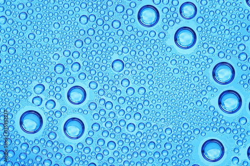 Detail of water drops and bubbles