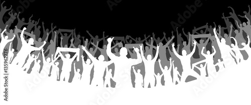 Background with cheering people