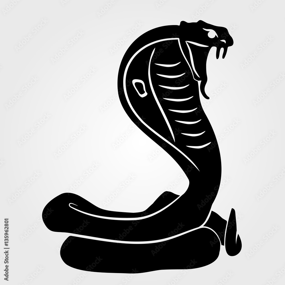 Fototapeta premium Snake Cobra icon on a white background