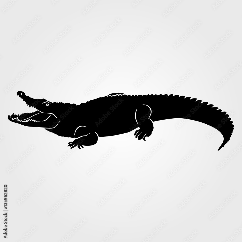 Naklejka premium Crocodile icon on white background