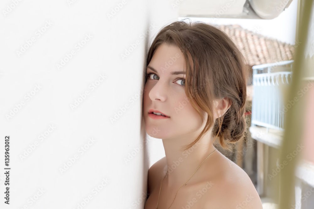 Portrait of beautiful young dark blonde woman Portrait of beautiful young dark blonde woman